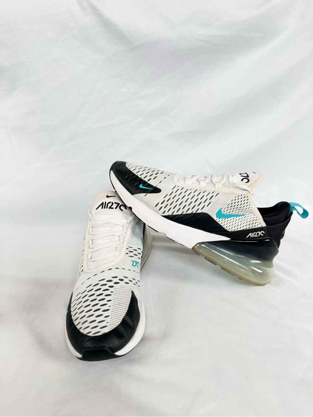 Nike Air Max 270 Women’s 9 White Black Dusty Cactus Teal